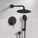 Remer SFH82 Matte Black Rain Shower System with Handheld, Rain Shower Head, Shower Faucet Set